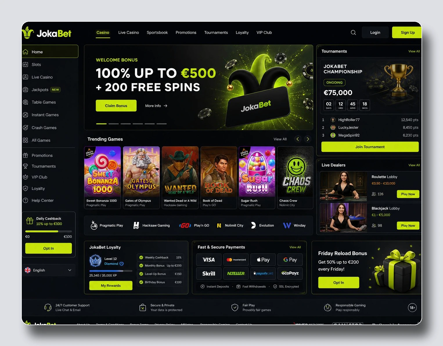 JokaBet — casino paiement instantané France